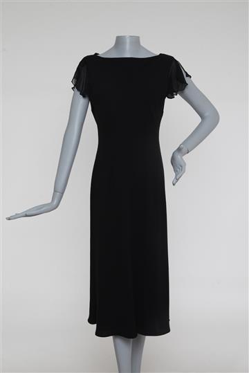 Vestido LBD Manga Crepe de Seda Preto