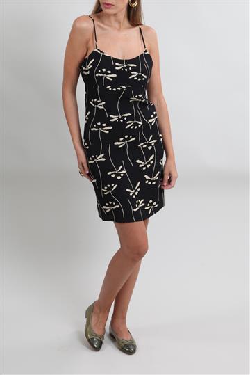 Vestido Chanel Preto Curto de alças Bicolor