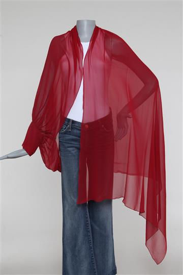 Lenço  Echarpe Musseline Walter Rodrigues com Punho Vermelho