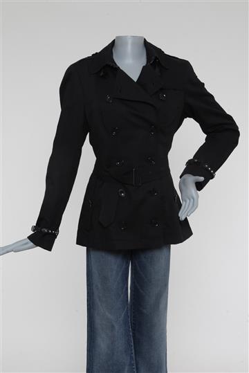 Casaco Burberry Algodão com detalhes em Couro Preto