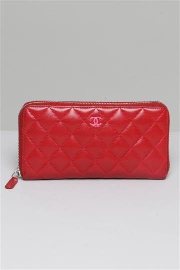 Carteira Chanel Couro Matelassê    Vermelho