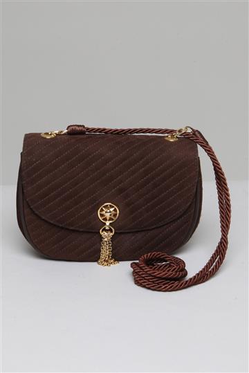 Bolsa  Suede com Pingente Marrom