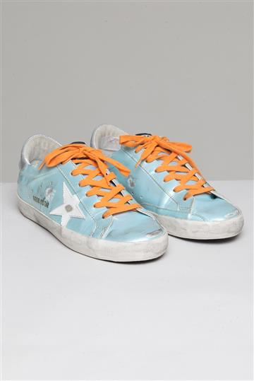 Tênis Golden Goose Superstar Laminated Azul