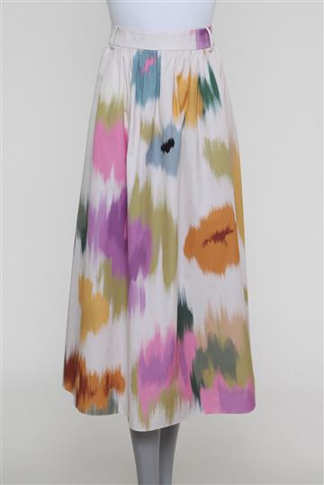 Saia Cris Barros Midi Algodão Colorido