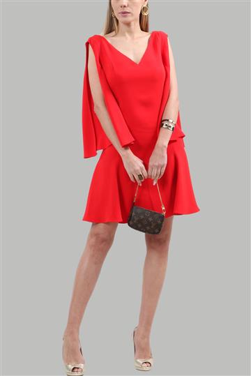 Vestido Christian Dior Decote V Vermelho