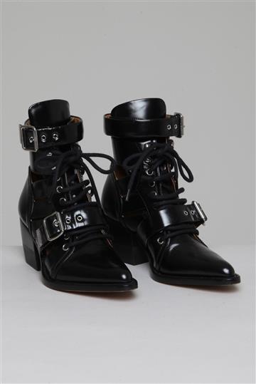 Bota Chloé Couro Serina Preta