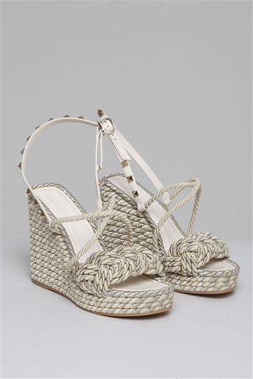 Sandália Valentino Anabela  Metalizado