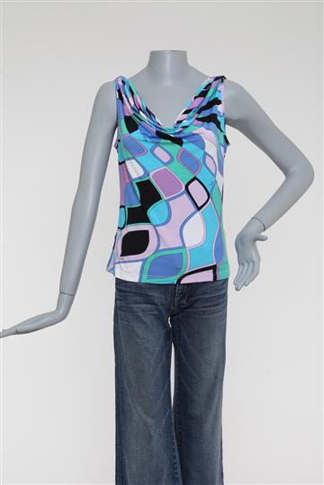 Blusa Emilio Pucci Estampada Azul