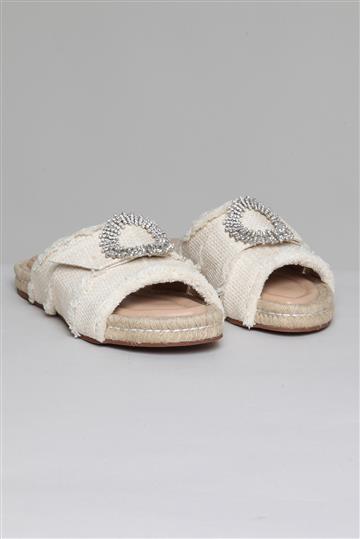 Rasteira Alexandre Birman Papete com detalhe de cristal Off-White