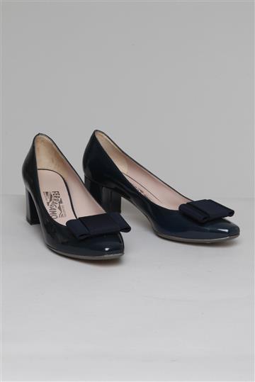 Sapato Salvatore Ferragamo Verniz com Gorgurão Azul