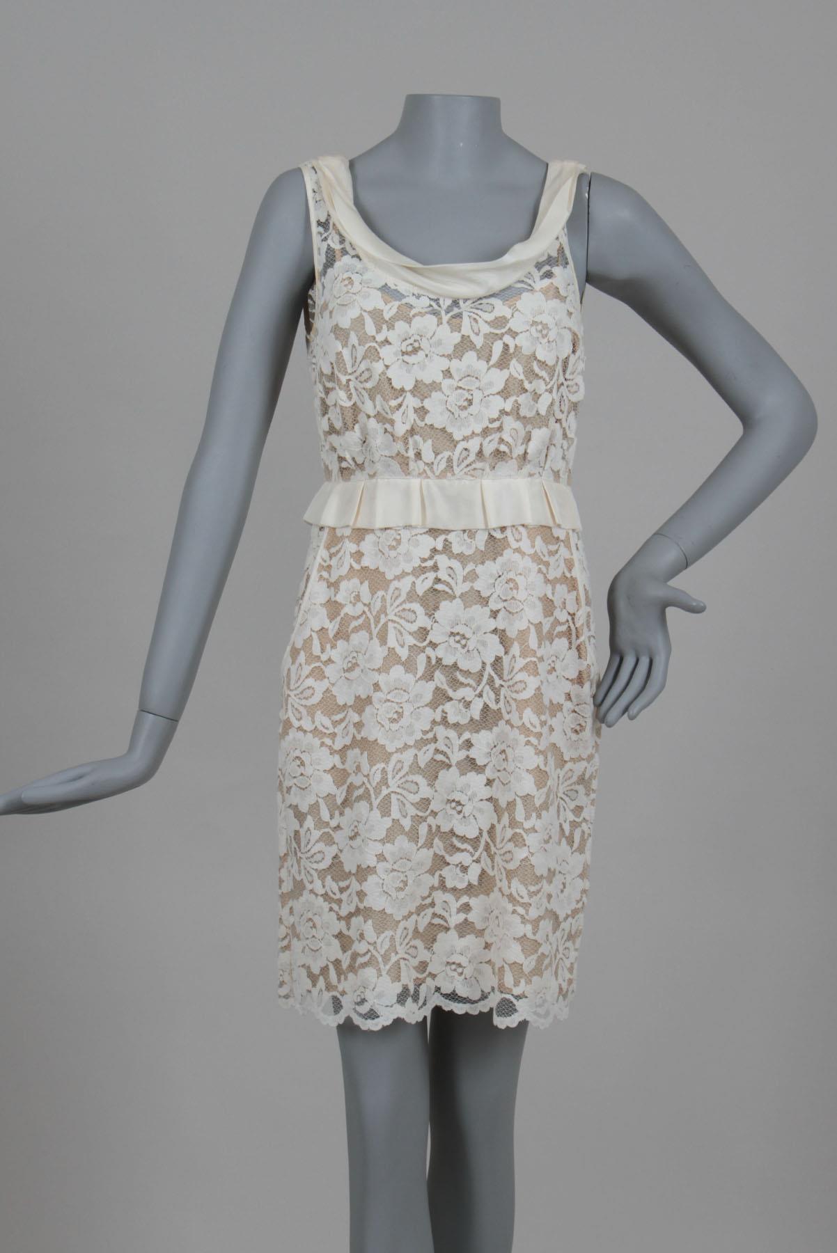 Vestido Achados da New Rendado Bege