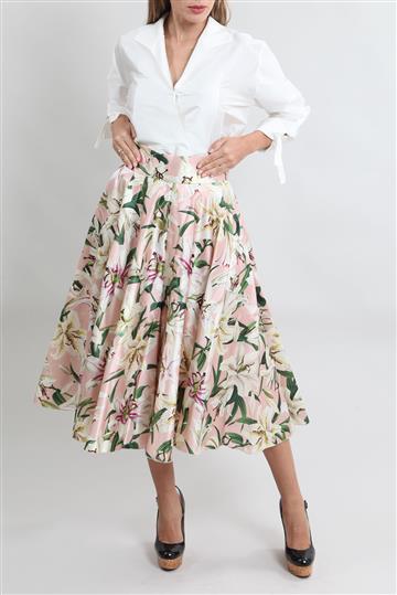 Saia Dolce & Gabbana 100% Seda Floral Estampado