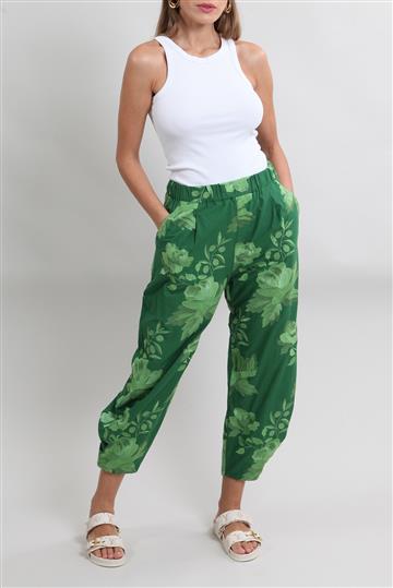Calça Cris Barros Aplicação Floral Verde