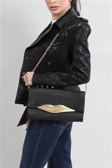 Bolsa Diane Von Furstenberg Ferragem Dourada Preta