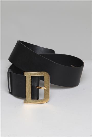 Cinto Christian Dior Couro Cintura Alta Preto