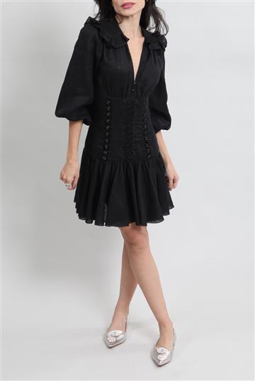 Vestido Zimmermann Linho Detalhe Corset Preto