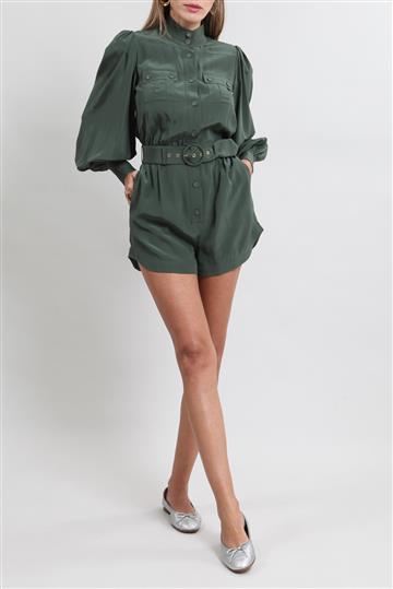 Macacão Zimmermann 100% Seda com Cinto Verde