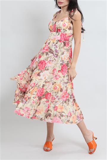 Vestido Zimmermann Linho Floral Rosa