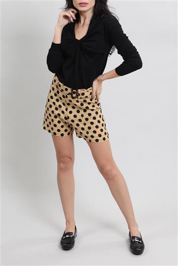 Shorts Lisa Marie Fernandez Linho com Poá Bege