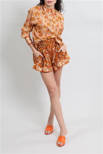 Conjunto Zimmermann Seda Floral Bege