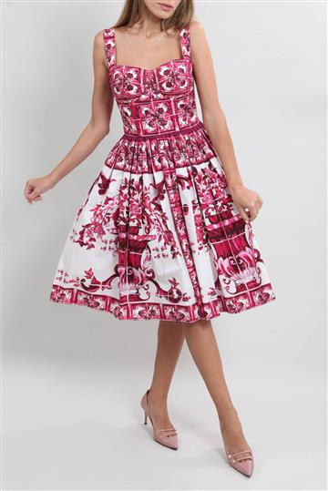 Vestido Dolce & Gabbana Azulejo Rosa