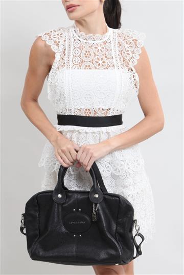 Bolsa Longchamp Tote Quadri Preta