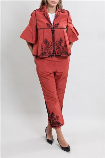 Conjunto Christian Dior Terno com Bordados Terracota