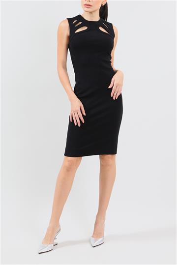 Vestido Diane Von Furstenberg LBD Recortes Preto