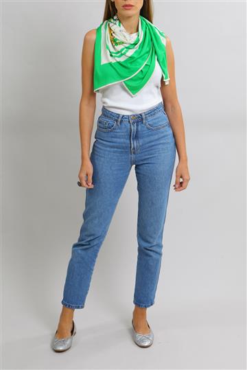 Lenço Hermés Malha de Seda Verde