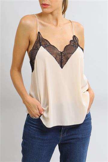 Regata Zadig & Voltaire Seda com Renda Rosa