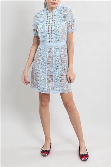Vestido Self-Portrait Renda Azul