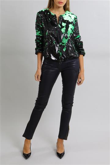 Jaqueta Emporio Armani Jaqueta Paetê Preta Bicolor