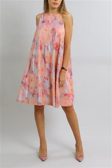 Vestido Giorgio Armani Trapésio Seda Texturizada Rosa