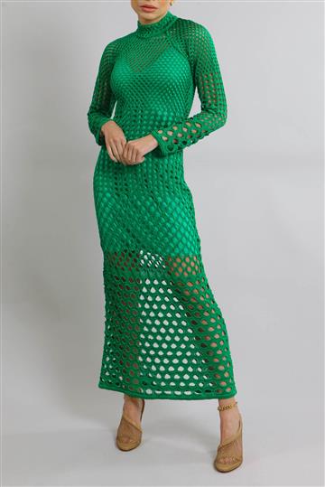 Vestido Achados da New Tricô Texturizado Verde