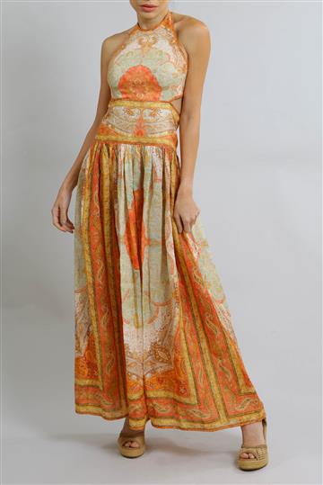 Vestido Zimmermann Frente Única White Lotus Estampado