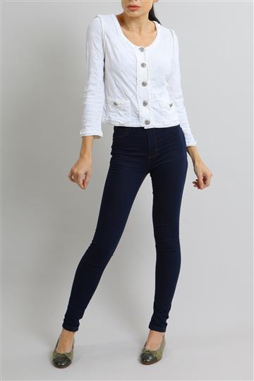 Casaqueto Chanel Laise de Malha Branca