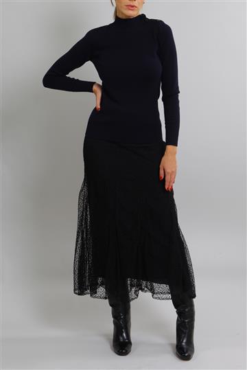 Sueter Hermés Gola Alta Cashmere Azul