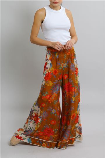 Calça Zimmermann Seda Floral Colorido