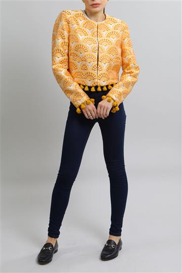 Casaqueto La DoubleJ Jacquard Ouro Rosa Amarelo