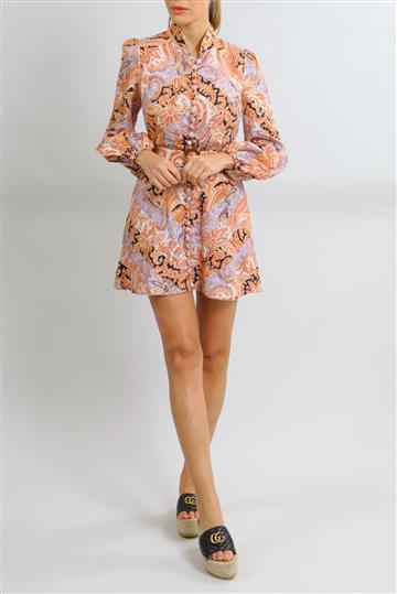 Vestido Zimmermann Linho Paisley Estampado