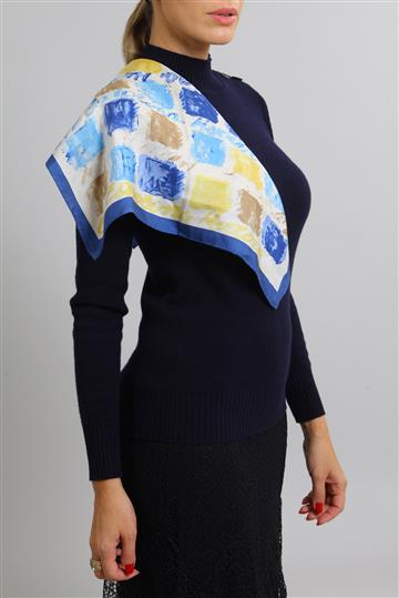 Lenço Carolina Herrera Seda Aquarela Colorido