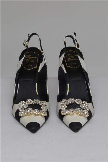 Sapato Roger Vivier Scarpim Bicolor Pedrarias Preto