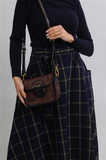 Bolsa Prada Tiracolo Tressé Madras Bicolor