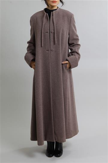 Casaco Emporio Armani Mantô Longo Lã Virgem e Angorá Bege