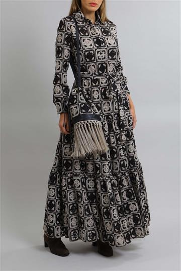 Vestido La DoubleJ Longo de Renda com Bolsa Bicolor