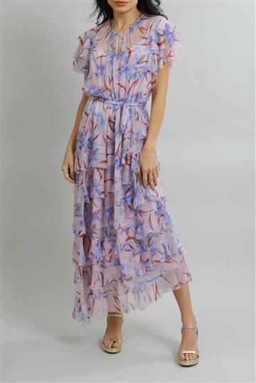 Vestido Zimmermann de Seda Floral Rosa e Lilás