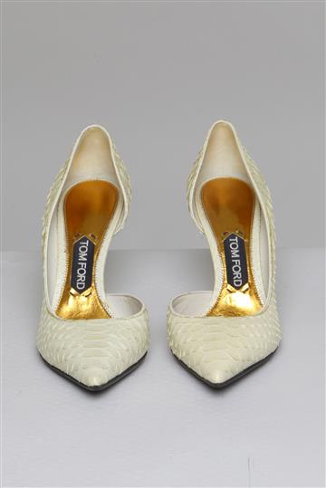 Sapato Tom Ford Scarpin Python Off-White