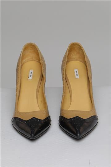Sapato Miu Miu Scarpin Couro Bicolor