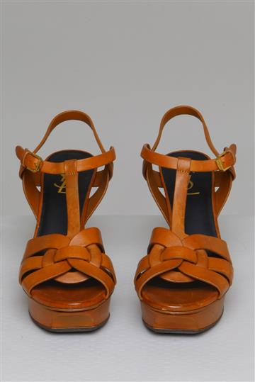 Sandália Saint Laurent Tribute Marrom