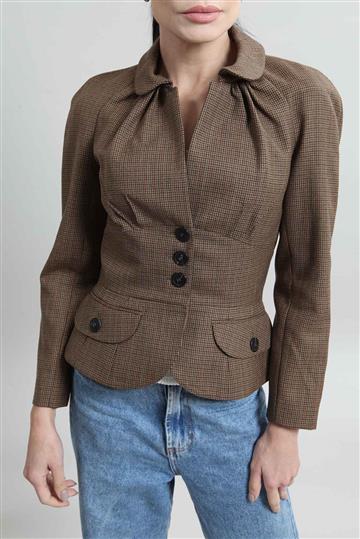 Casaqueto Christian Dior Pied Poule Marrom